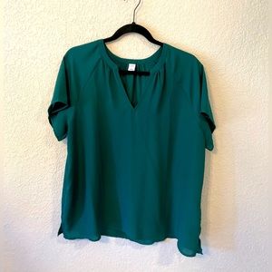 Emerald Green Blouse. Size L